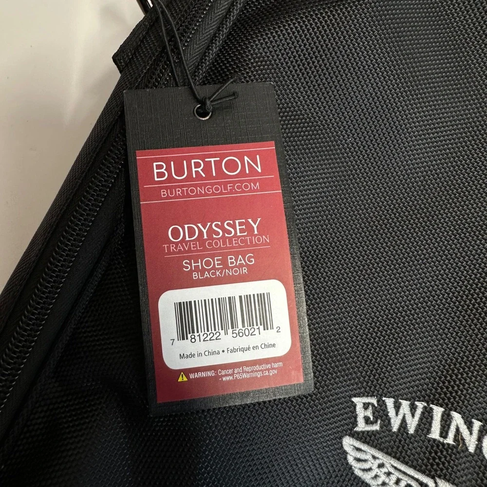 Burton Golf Shoe Bag‎ Mens Black NEW Odyssey Travel Collection Ewing Cup Logo